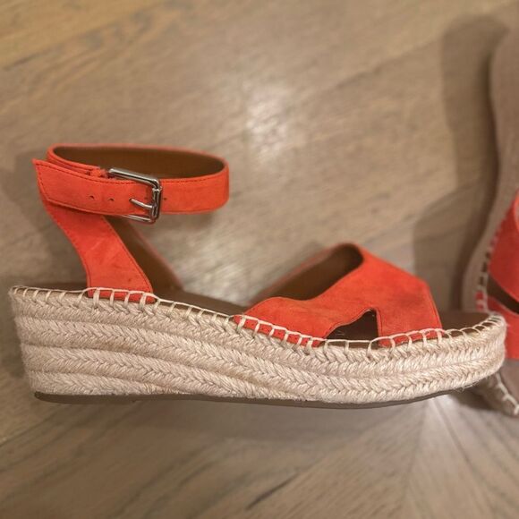 NEW Women's orange/Red Suede Espadrille Sandals game day football Clemson 9 - Picture 3 of 10